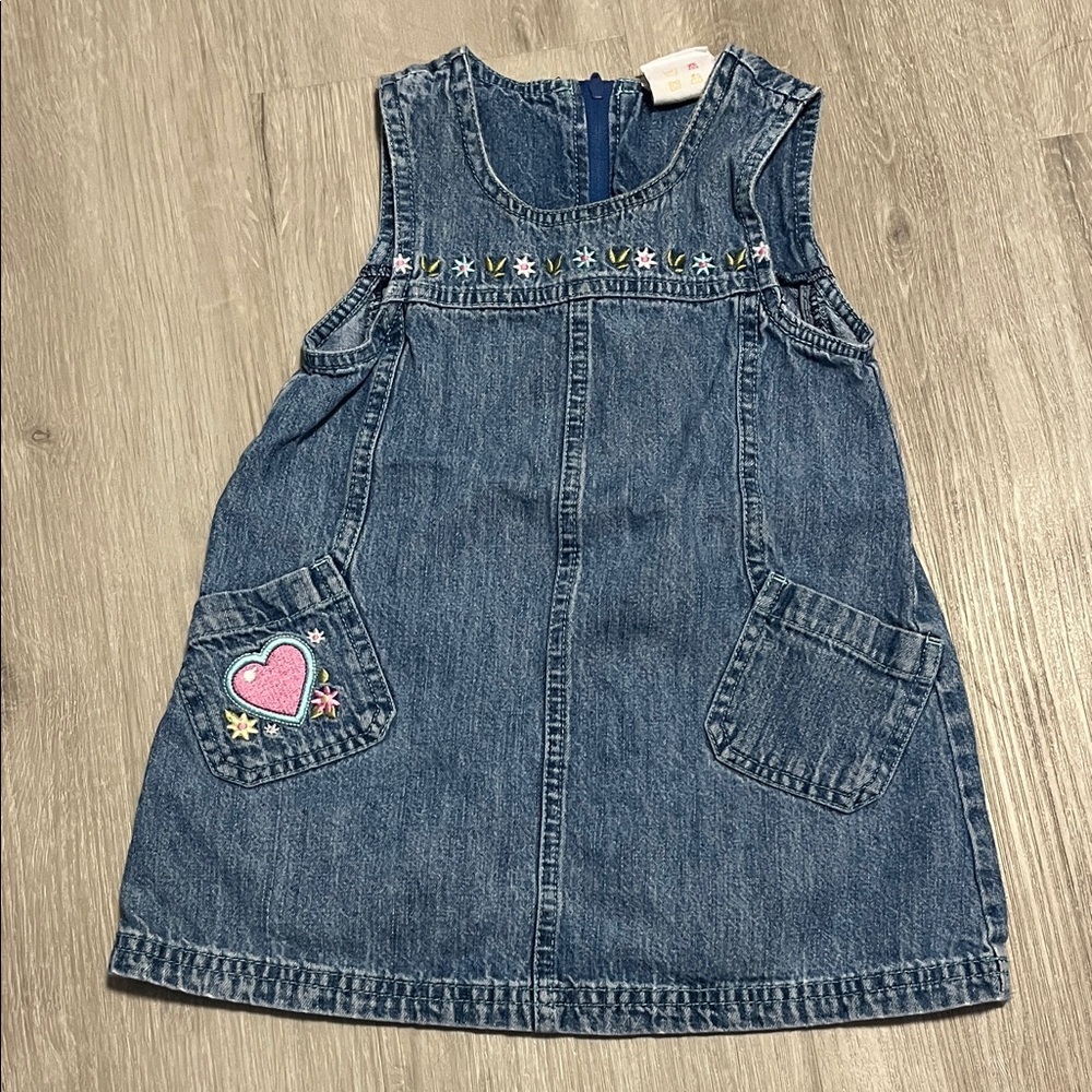 Denim Dress with Heart‎ Patch